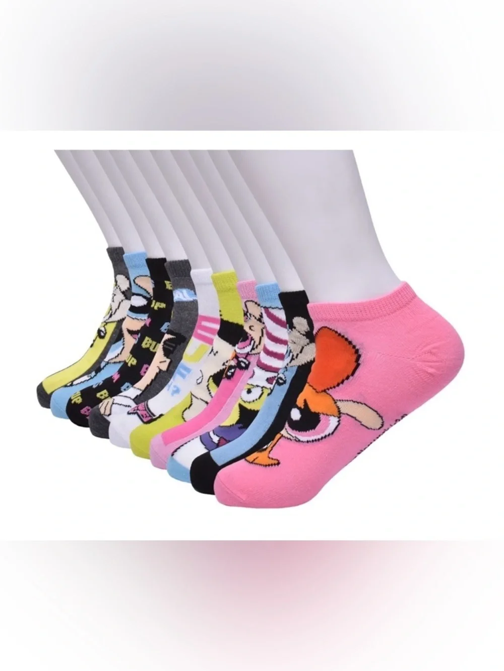 The Powerpuff Girls Womens 10-Pack Low-Cut Socks, Sock Size 9-11